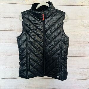 Tek Gear Women’s Black Full Zip Nylon Quilted Puffer Vest Size L